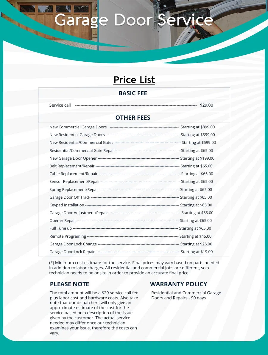 Garage Door Mobile Service Repair Milwaukee, WI 262-299-9323